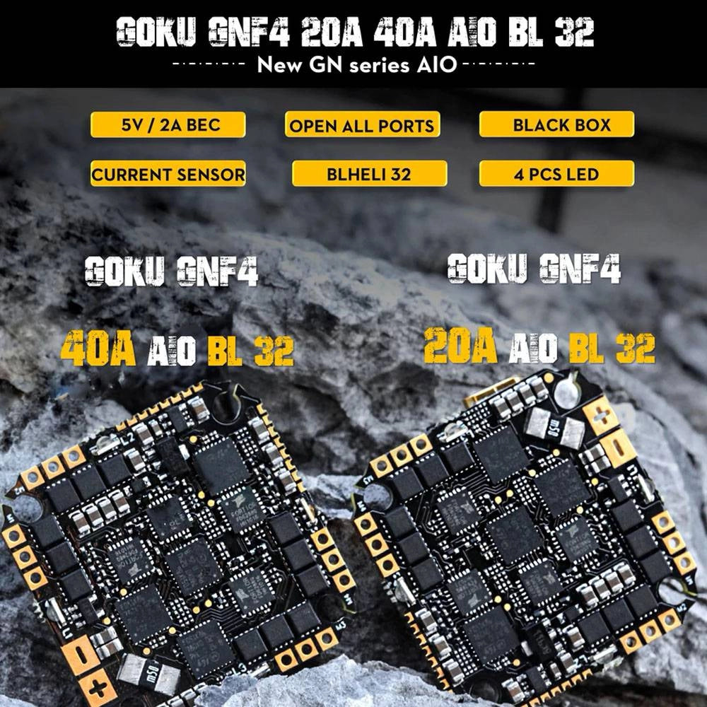Flywoo GOKU GNF4 F4 40A 2-6S BLHeli32 AIO Flight Controller