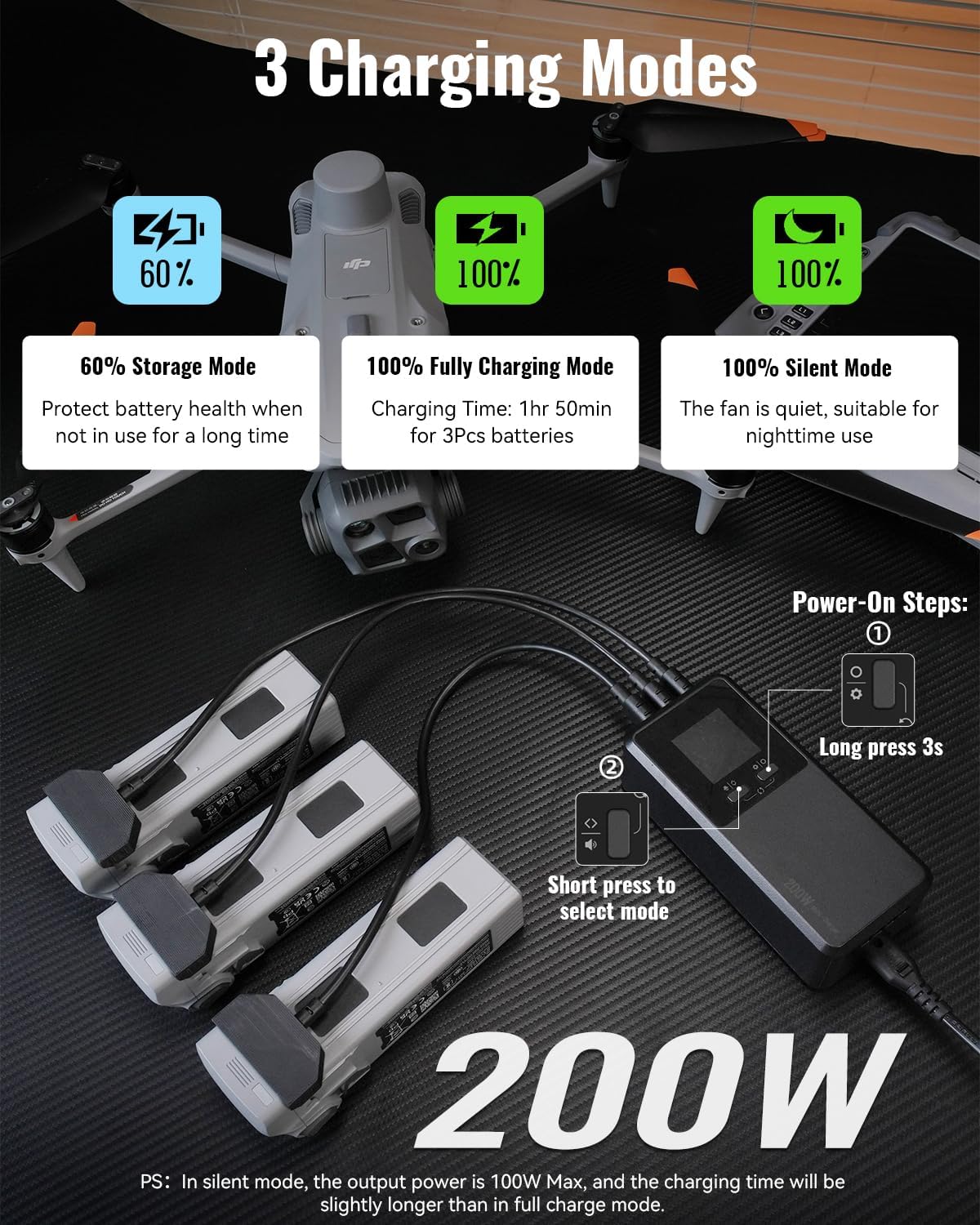 LKTOP 200W Matrice 4 Series Battery Charging Hub for DJI Matrice 4T/4E