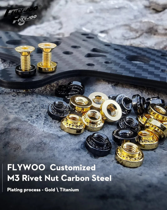 M3 Press Nuts (20pcs - Gold )