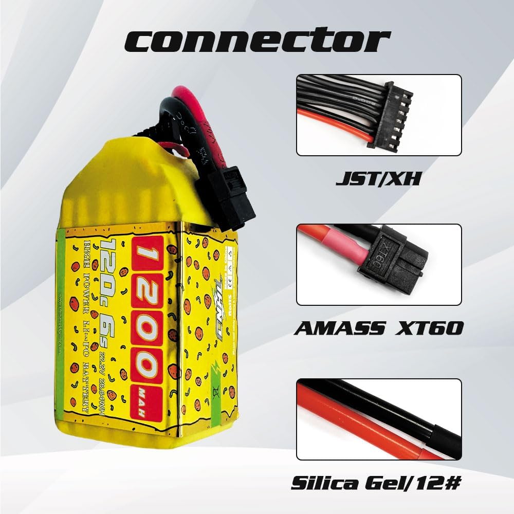 CNHL 1200mAh 120C 6S Lipo Battery Speedy Pizza 22.2V with XT60 Plug for FPV Racing RC Quadcopter Helicopter Airplane