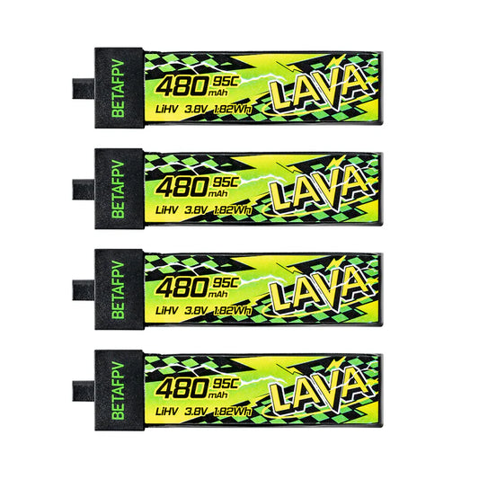 BetaFPV LAVA II 1S 480mAh 95C LiHV Battery BT2.0 4PCS