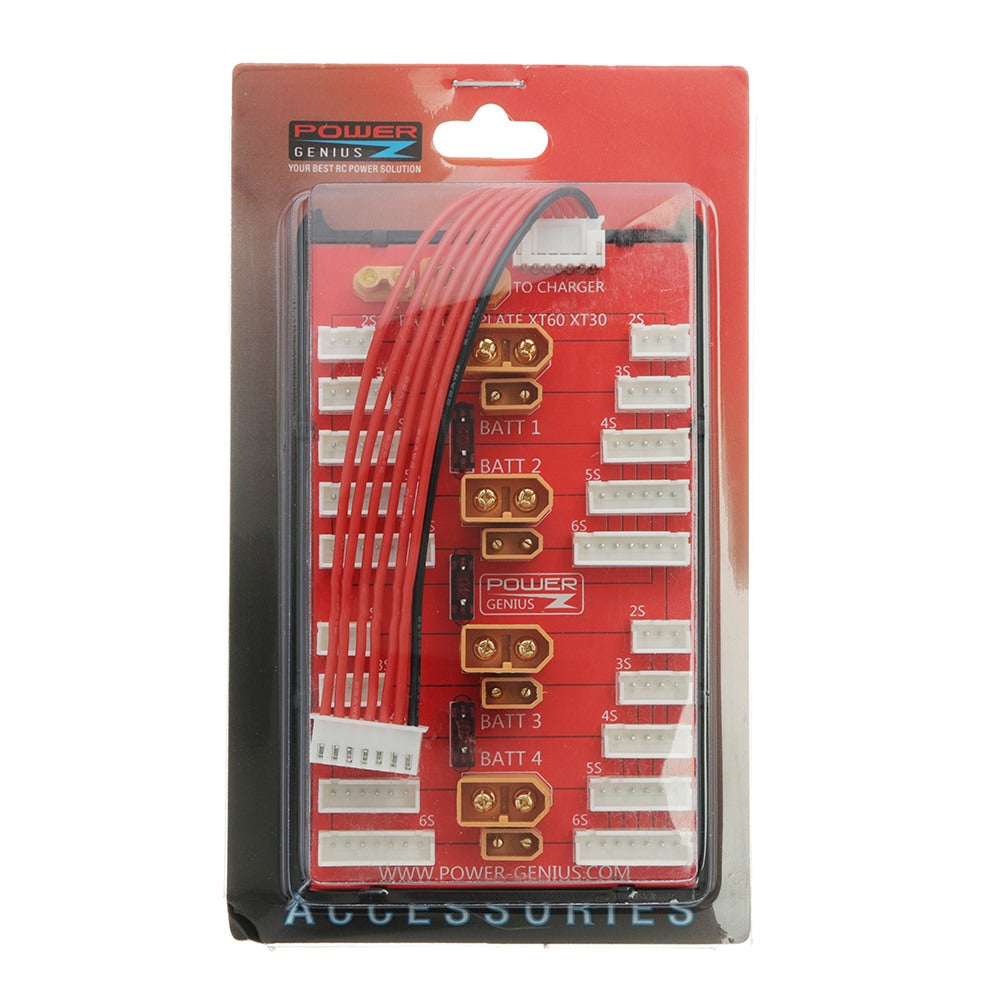 POWER GENIUS SAFE PARALLEL BOARD XT30 AND XT60 2S TO 6S WITH FUSE PROTECTION