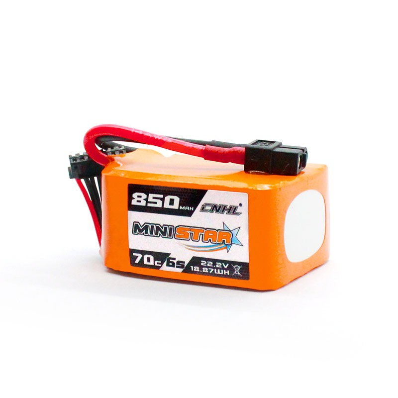 CNHL MiniStar 850mAh 22.2V 6S 70C Lipo Battery For FPV With XT60 Plug