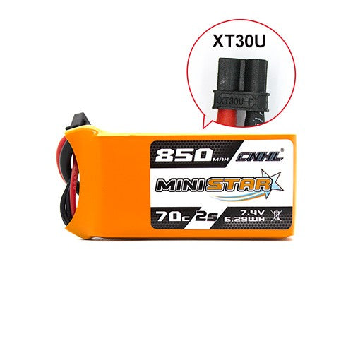 CNHL ministar 850mah 7.4v 2s 70c lipo battery with xt30 plug