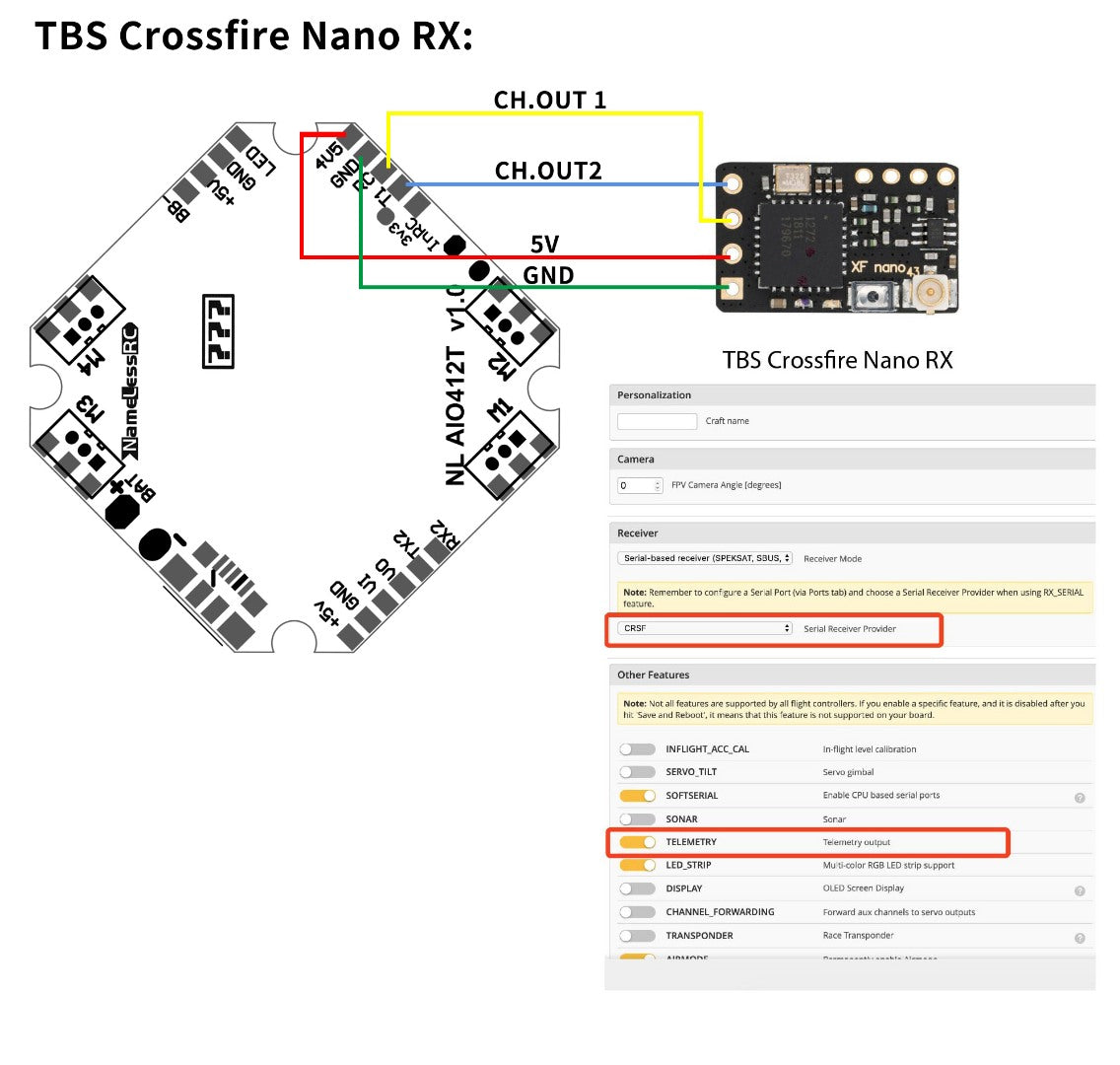 NameLessRC AIO412T F4 AIO(F411+12A ESC) 2-4S HV DShot600