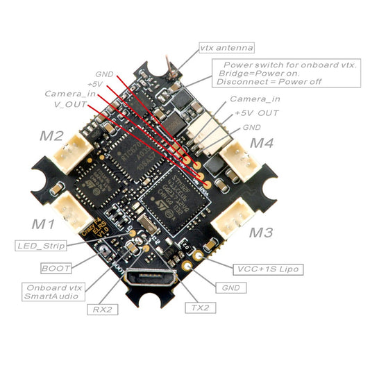 Happymodel CrazyF4 ELRS AIO 5in1 Flight controller built-in 915MHz ELRS RX