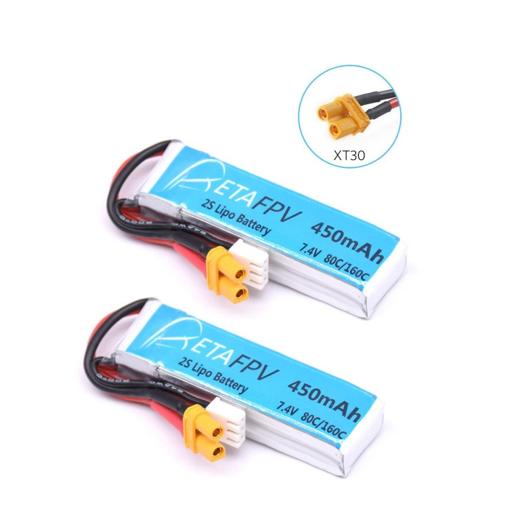 Betafpv 450mAh 2S 80C Lipo Battery (2PCS)