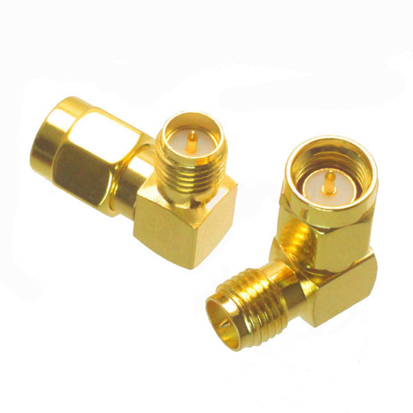 SMA Male to RP-SMA Female Right Angle RF Adapter Connector