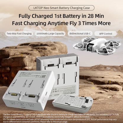 LKTOP 10000mAh Neo Smart Battery Charging Case, Bulit-in 10000mAh Battery, Large Capacity Fully Charge 3 Batteries