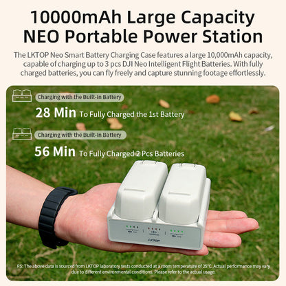 LKTOP 10000mAh Neo Smart Battery Charging Case, Bulit-in 10000mAh Battery, Large Capacity Fully Charge 3 Batteries