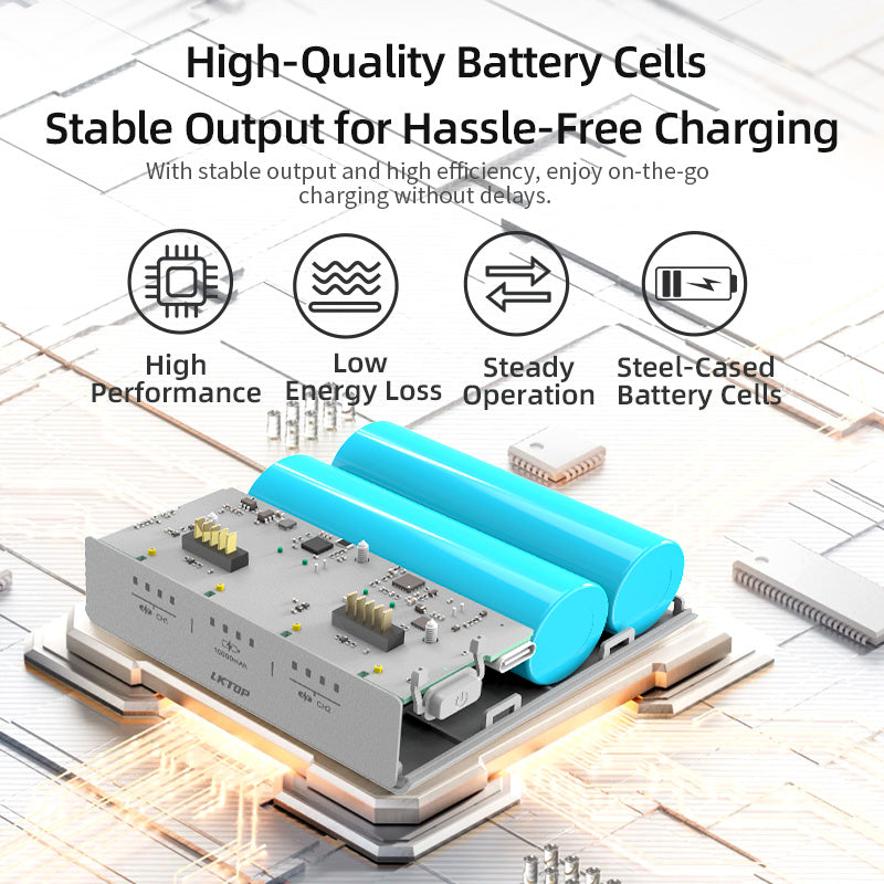 LKTOP 10000mAh Neo Smart Battery Charging Case, Bulit-in 10000mAh Battery, Large Capacity Fully Charge 3 Batteries
