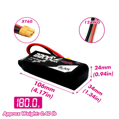 CNHL 2200mAh 3S 11.1V 40C Lipo Battery with XT60 Plug