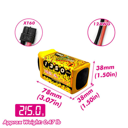 CNHL Speedy Pizza Series Pro 1350mAh 22.2V 6S 150C Lipo Battery with XT60 Plug