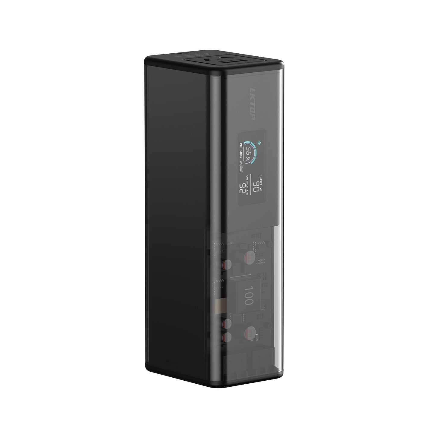 LKTOP POWER K1S 27000mAh Power Bank with AC Socket, 2 USB-A and 2 USB-C Port, 100W High Power，Built-in LED Lighting