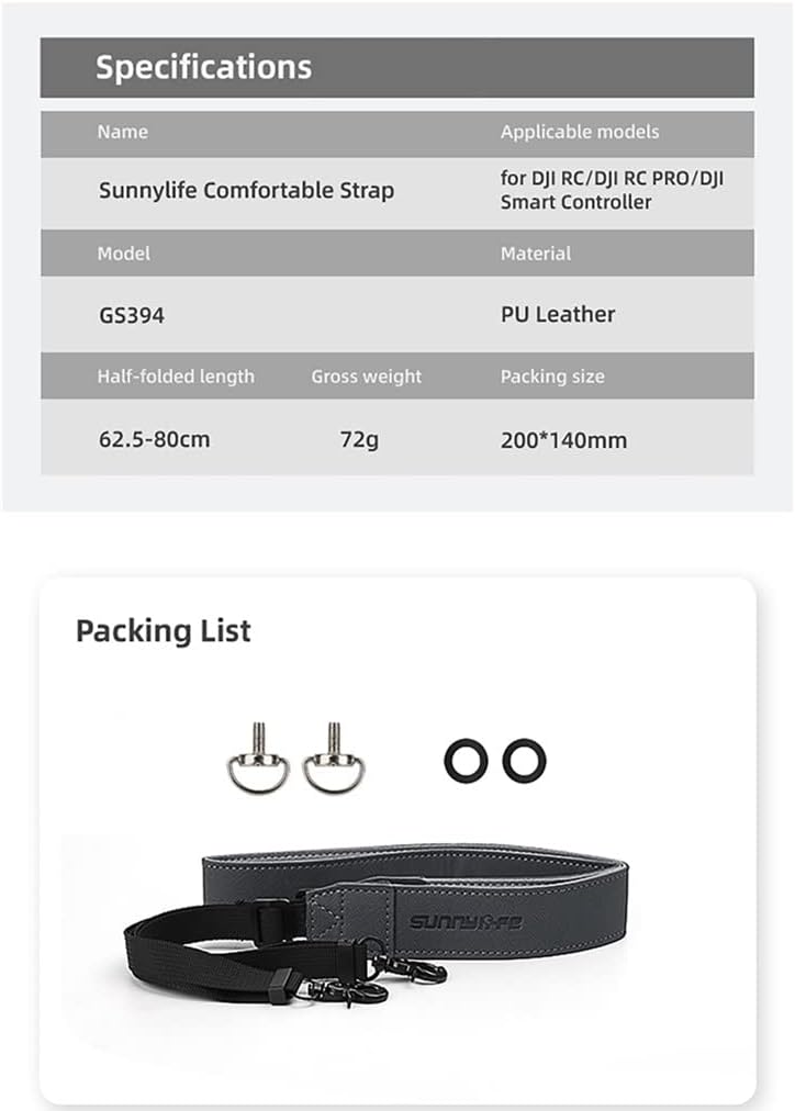 Mavic Mini 3 Pro Controller Accessories Shoulder Lanyard Neck Strap, PU RC Strap for DJI RC/RC PRO/RC2/DJI Smart Controller, Compatible with Mavic Mini 3 Pro