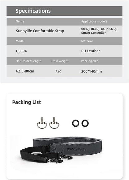Mavic Mini 3 Pro Controller Accessories Shoulder Lanyard Neck Strap, PU RC Strap for DJI RC/RC PRO/RC2/DJI Smart Controller, Compatible with Mavic Mini 3 Pro