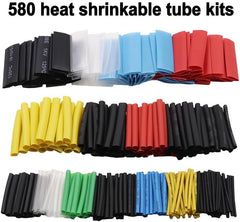 Heat Shrink Tubing Kit, 11 Sizes, 2:1 Ratio, 580 pcs,