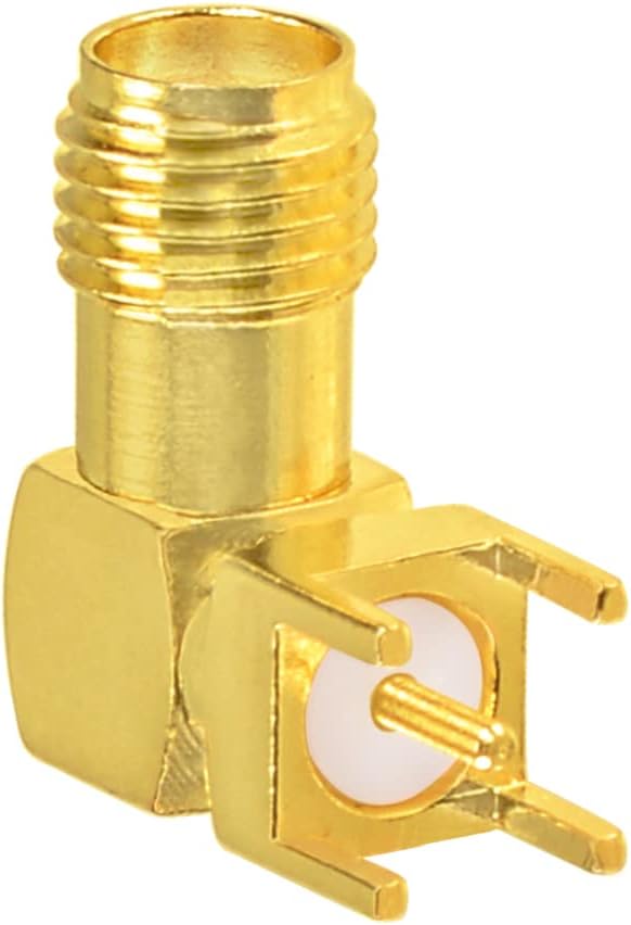 Superbat SMA Connectors Right Angle SMA Female PCB Edge Mount Connector Solder RF Coaxial Adapter