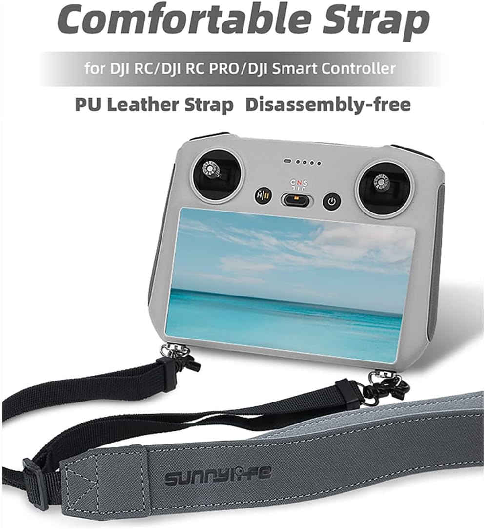 Mavic Mini 3 Pro Controller Accessories Shoulder Lanyard Neck Strap, PU RC Strap for DJI RC/RC PRO/RC2/DJI Smart Controller, Compatible with Mavic Mini 3 Pro