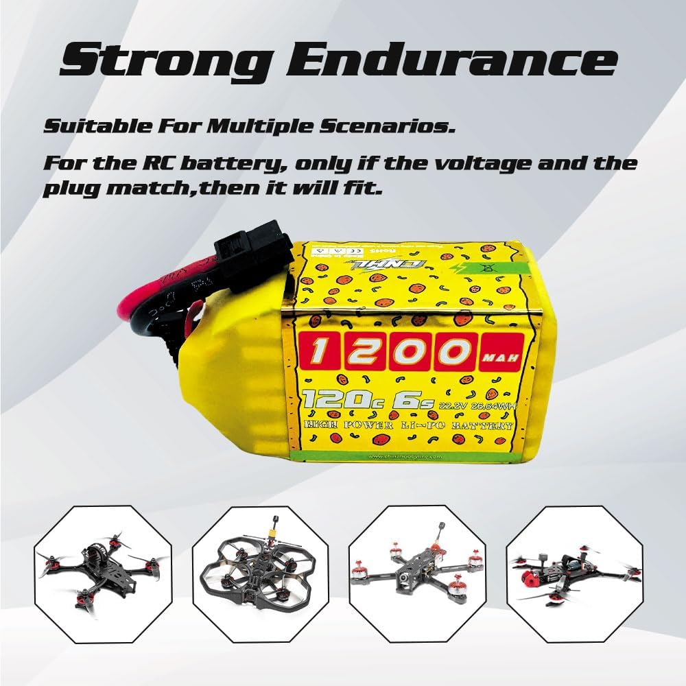CNHL 1200mAh 120C 6S Lipo Battery Speedy Pizza 22.2V with XT60 Plug for FPV Racing RC Quadcopter Helicopter Airplane