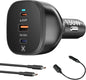 130W Drone Car Charger for DJI, 3-Port USB-C/USB-A Fast Charger, Battrey Power Adapter for DJI Mini/Air/Mavic 4 Pro/Mavic 3/Avata/Flip/Neo Series Drone, Charging Hub, Controller Accessories