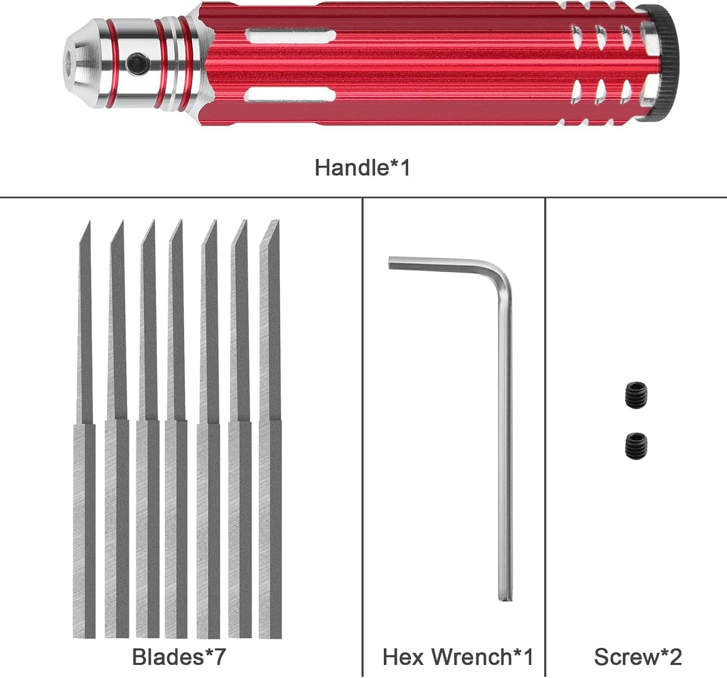 7 In 1 Prime Model Scriber with 7 Blades Gundam Resin Carved Scribe Line Cutting Tool Chisel (0.1/0.2/0.4/0.6/0.8/1.0/2.0mm) Black