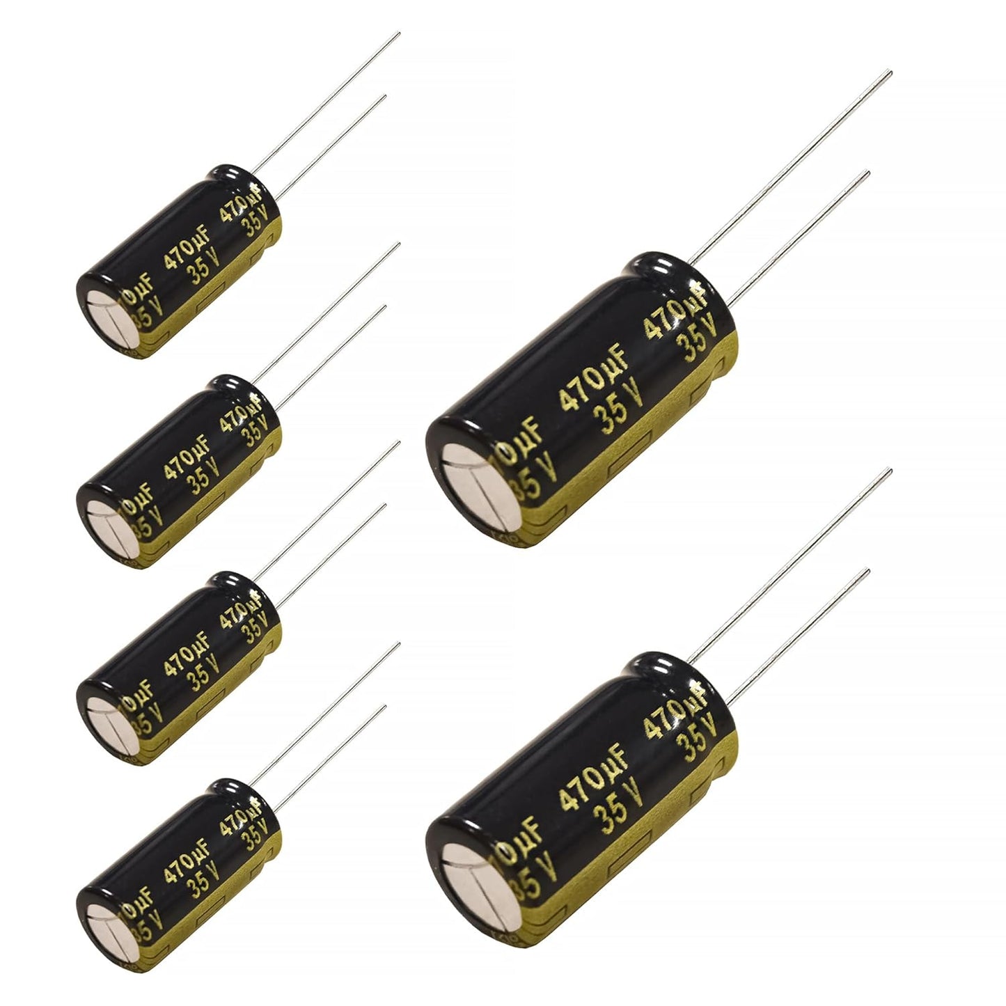 6 x Low ESR Capacitor 470uF 35V 10x20mm FM Radial Panasonic