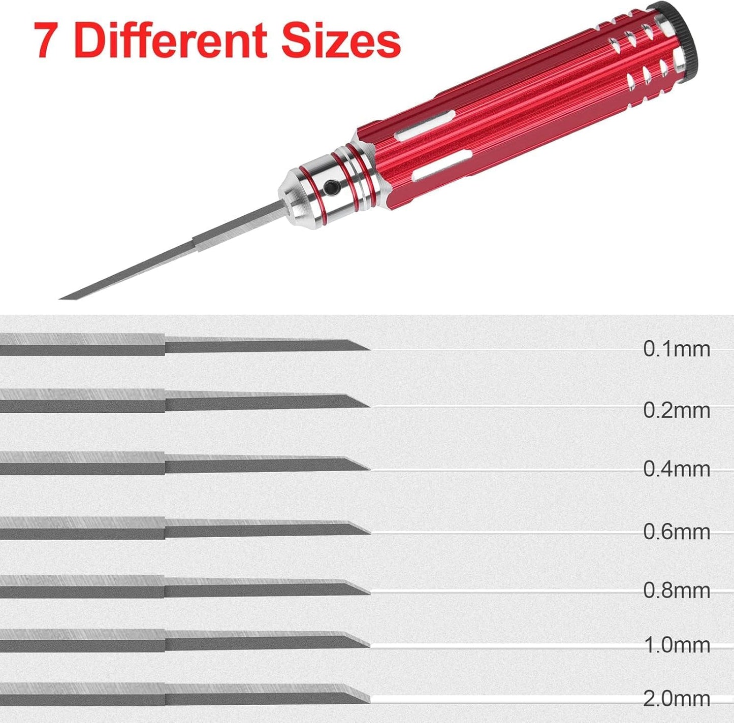 7 In 1 Prime Model Scriber with 7 Blades Gundam Resin Carved Scribe Line Cutting Tool Chisel (0.1/0.2/0.4/0.6/0.8/1.0/2.0mm) Black