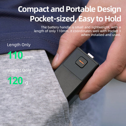 LKTOP Osmo Pocket 3 5000mAh Battery Handle , 22.5W Fast Charging, Built-in 5000mAh Battery, Reserved 1/4” Thread