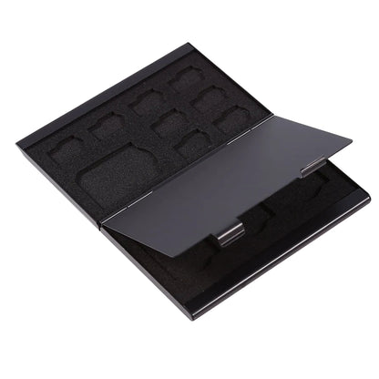 BuzzFpv SD card holder, 12 Slots Aluminium Storage Box Case For Micro SD Card & SD Card Memory Card Holder, memory card carrying case