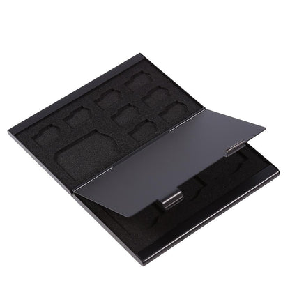 BuzzFpv SD card holder, 12 Slots Aluminium Storage Box Case For Micro SD Card & SD Card Memory Card Holder, memory card carrying case