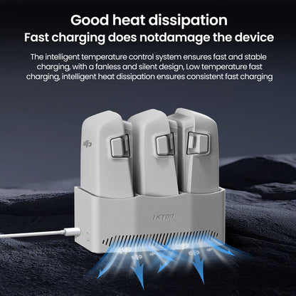 LKTOP 65W Flip Parallel Charging Hub, Three-Way Battery Charger with Storage Mode, Compatible with DJI Flip,  Charge 3 Batteries Simultaneously in just 86 Min