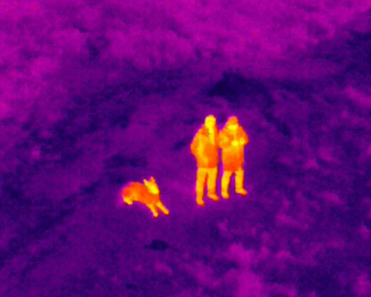 Thermal imaging sample shot from DJI H20T showing heat signatures