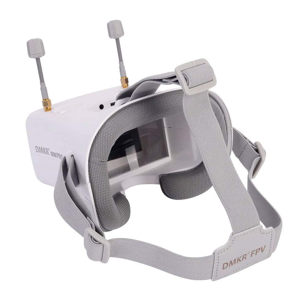 DMKR 008D PRO White FPV Goggle with DVR 5.8GHz 40ch Receiver 3.7V/2000mAh Battery 4.3 inch HD LCD