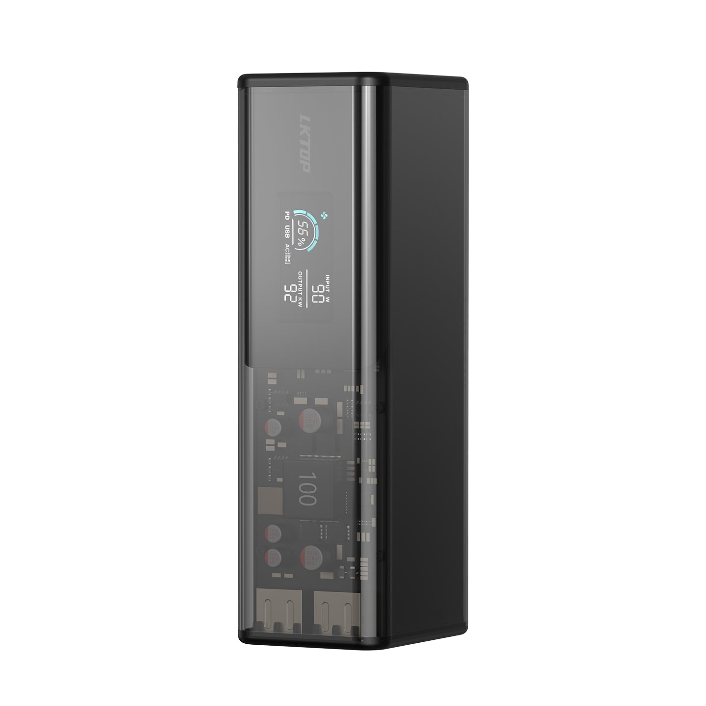 LKTOP POWER K1S 27000mAh Power Bank with AC Socket, 2 USB-A and 2 USB-C Port, 100W High Power，Built-in LED Lighting
