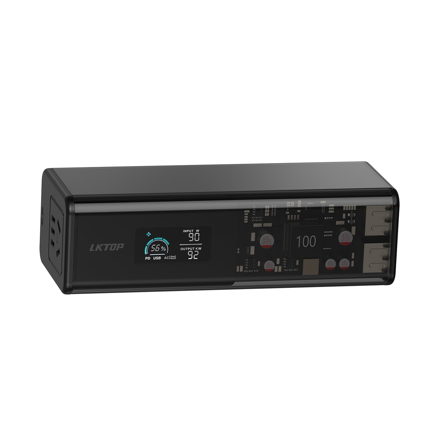 LKTOP POWER K1S 27000mAh Power Bank with AC Socket, 2 USB-A and 2 USB-C Port, 100W High Power，Built-in LED Lighting