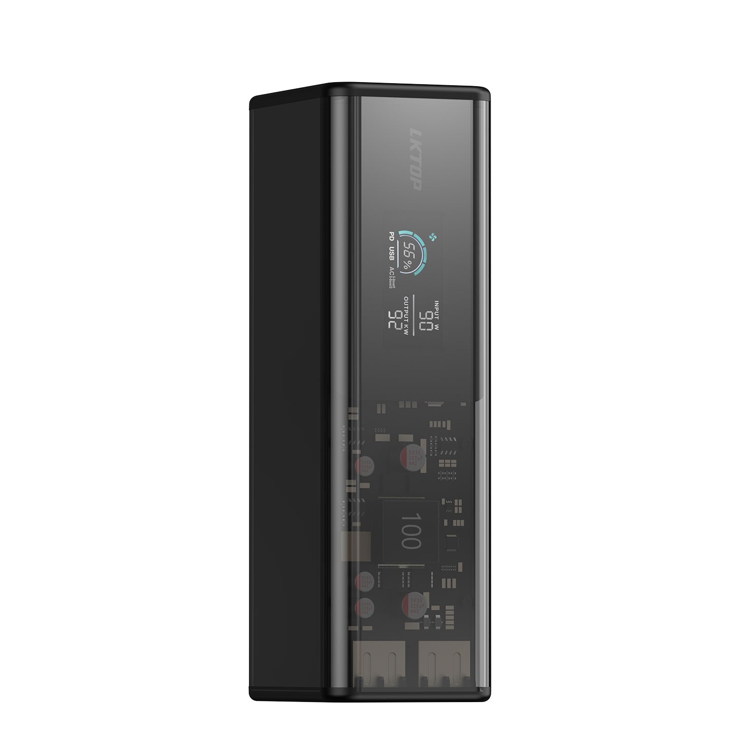LKTOP POWER K1S 27000mAh Power Bank with AC Socket, 2 USB-A and 2 USB-C Port, 100W High Power，Built-in LED Lighting