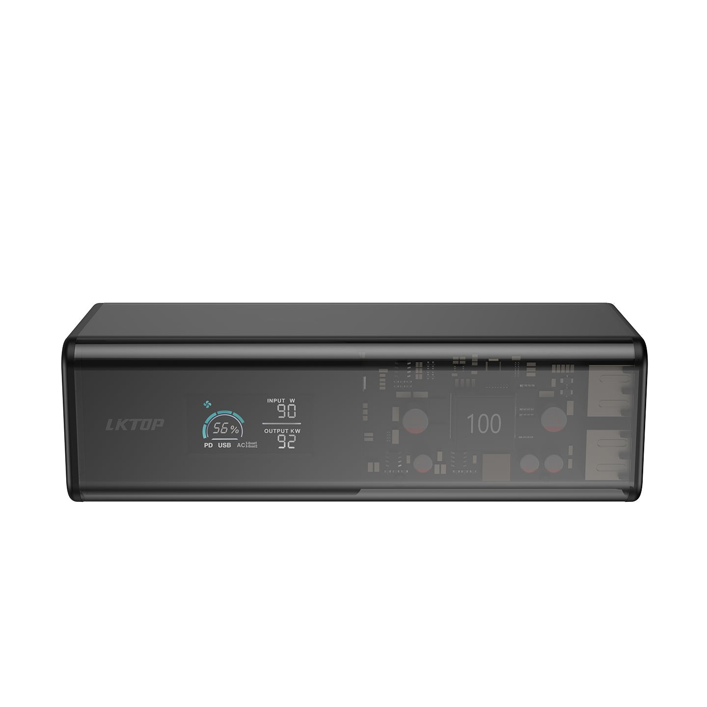 LKTOP POWER K1S 27000mAh Power Bank with AC Socket, 2 USB-A and 2 USB-C Port, 100W High Power，Built-in LED Lighting
