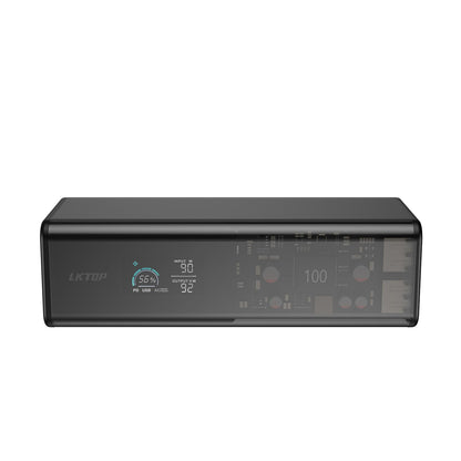 LKTOP POWER K1S 27000mAh Power Bank with AC Socket, 2 USB-A and 2 USB-C Port, 100W High Power，Built-in LED Lighting