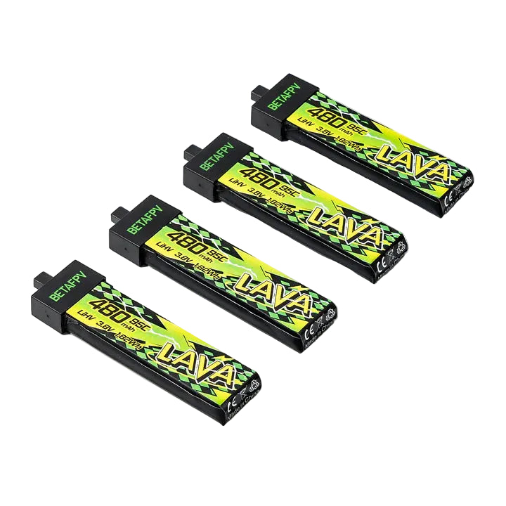 BetaFPV LAVA II 1S 480mAh 95C LiHV Battery BT2.0 4PCS