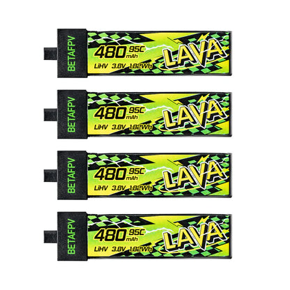 BetaFPV LAVA II 1S 480mAh 95C LiHV Battery BT2.0 4PCS
