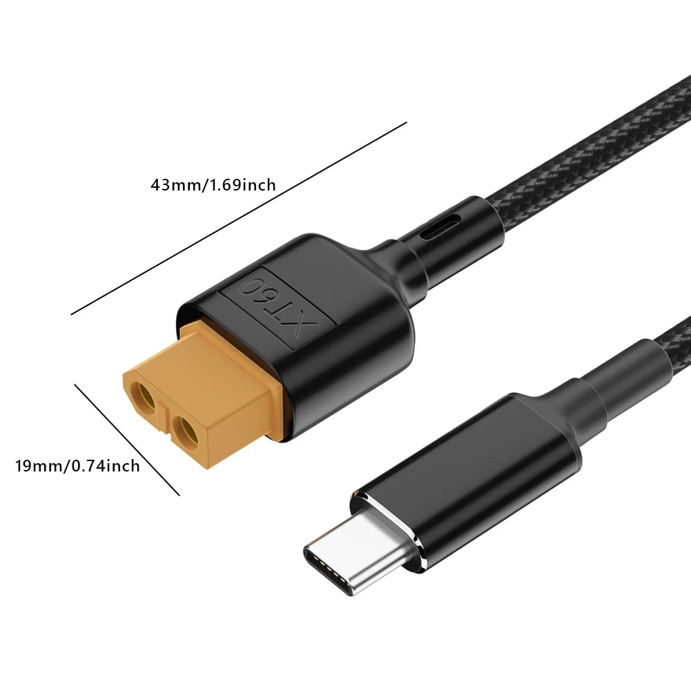 XT60 Type-C Adapter USB-C Male to XT60 Charging Cable