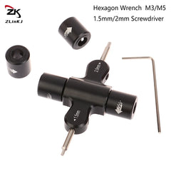 M3 M5 Ratchet Wrench Screw Nut 1.5 2.0mm Hexagon Screwdriver Quick Release Propeller Motor Prop Tool