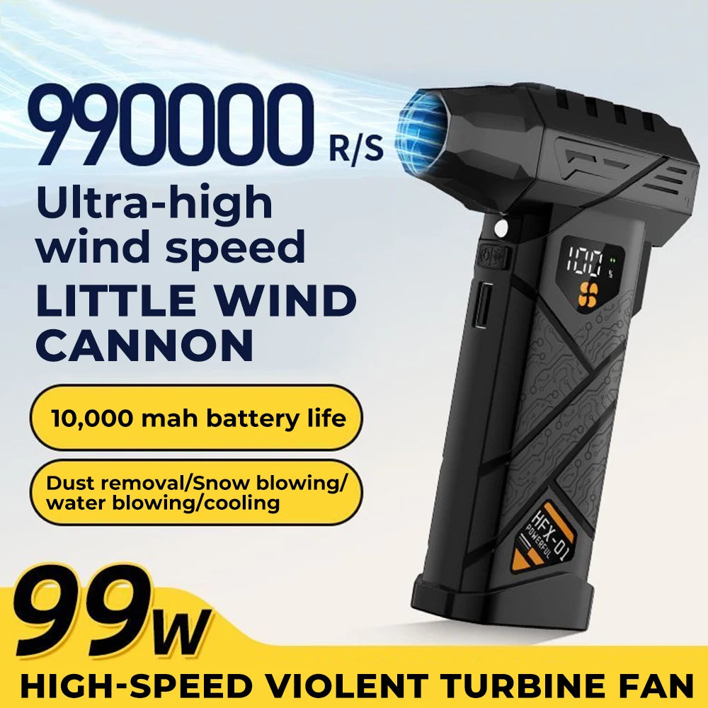 HFX-01 Violent Fan Turbo Air Blower Power Bank Function Compressed Air Duster / Vac