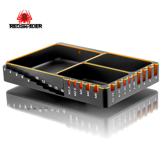 CNC Screw Tray Black &Gold Aluminum Magnet Screw Tray Storage Plate for RC Aircraft Automotive Boat Repair Tools
