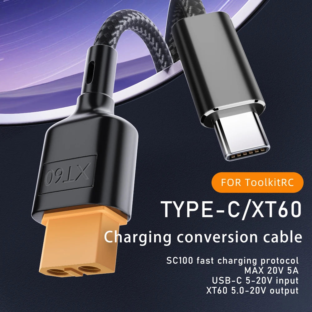 XT60 Type-C Adapter USB-C Male to XT60 Charging Cable