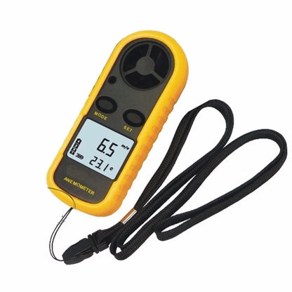 Digital Anemometer Wind Speed Mini Air Velocity Airflow Temperature with LCD Backlight Wind Speed Meter