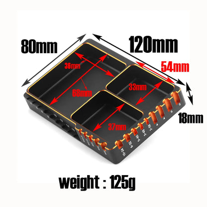 CNC Screw Tray Black &Gold Aluminum Magnet Screw Tray Storage Plate for RC Aircraft Automotive Boat Repair Tools