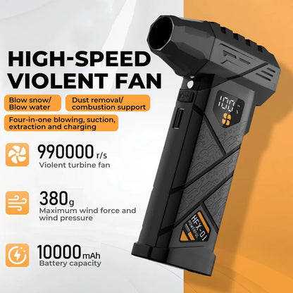 HFX-01 Violent Fan Turbo Air Blower Power Bank Function Compressed Air Duster / Vac