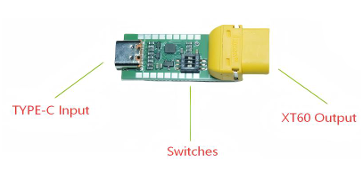USB Type-C to XT60 Power Module (PD Fast Charge, Adjustable 5–28V Output)